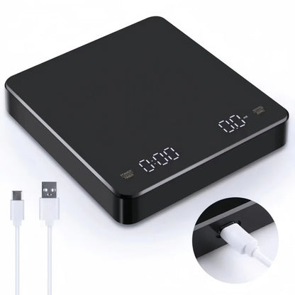 High-precision Electronic Coffee Scale with Waterproof Pad LED Display USB Timing Professional Home Coffee Accessories 3kg/5kg