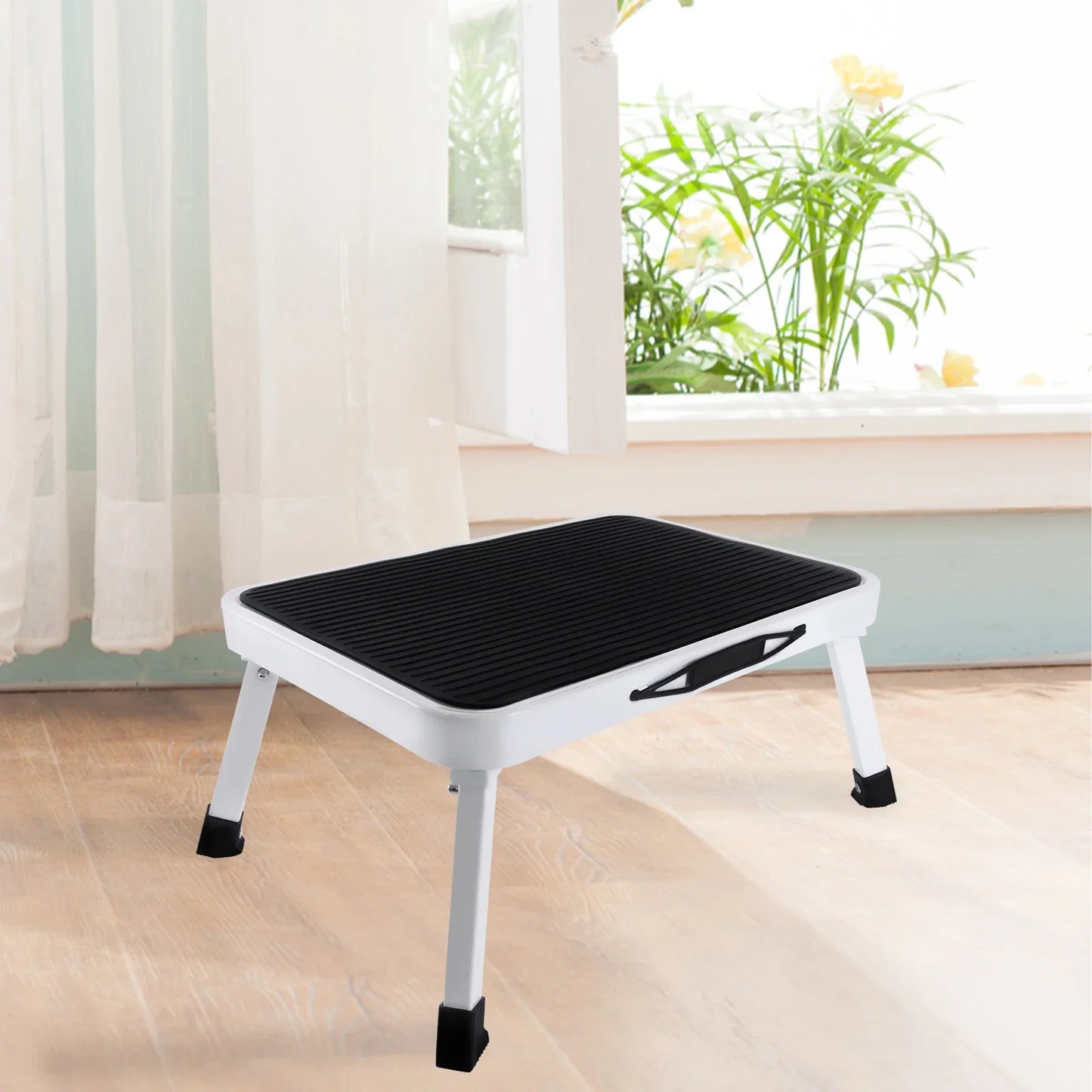Step Stool Extra Wide Step Safety Non Slip Mat Heavy Duty Steel Folding Portable Kitchen Stool Home Garden Tool DIY