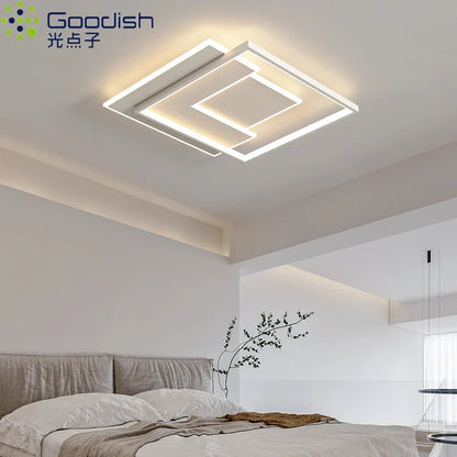 Modern Nordic Led Ceiling Light Square Minimalist Lamps for Kitchen Living Dining  Room Art Home Decoration Chandelier