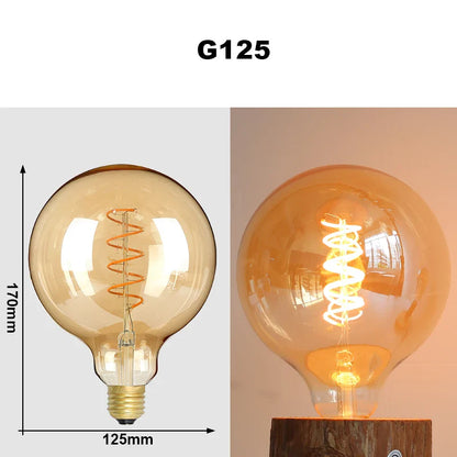 E27 LED Filament Light Bulb 220V 4W A60 ST64 T45 T185 G80 G95 G125 Retro Vintage ampoules LED Edison Lamp Spiral Bulb For Home