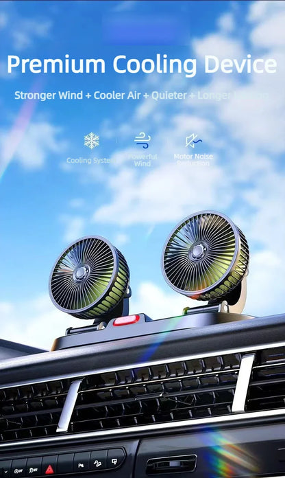 5V/12V/24V Car Fan Cooling Dual/Three Head USB Cooler Adjustable Auto Cooler Air Fan Car Accessories Wind Regulation
