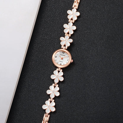 Fashion Flower Bracelet Strap Women Watches Ladies Diamond Arabic Numeral Dial Wristwatches Reloj Mujer（Without Box）