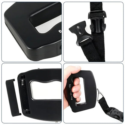 50kg/110lb Portable Scale LCD Digital Luggage Suitcase Scale Handled Travel Baggage Bag Fish Weighting Hook Hanging Scales