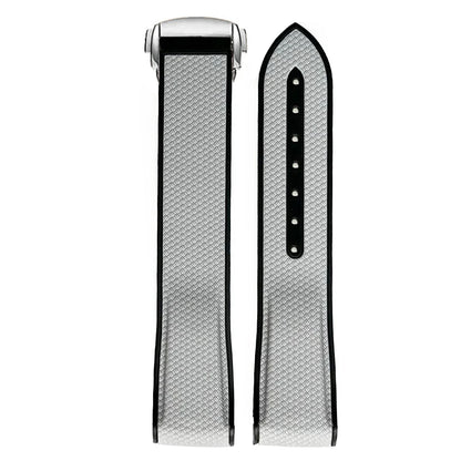 Curved End Strap 20mm for Omega X Swatch Joint MoonSwatch Sport Silicone Rubber Folding Buckle Watch Band for Seamaster 300