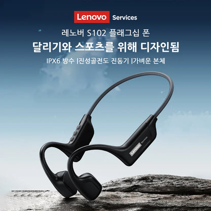 Genuine Lenovo S102 Bone Conduction Earphones Air Conduction Headphones BT V6.0 Wireless Sports HiFi Sound Waterproof Headsets