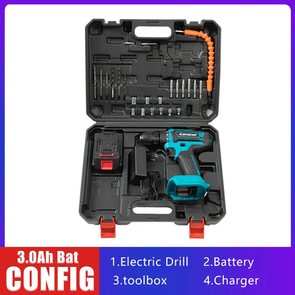 Kamolee 10mmElectric hand drill impact drill household small pistol drill multifunctional rechargeable electric screwdriver tool