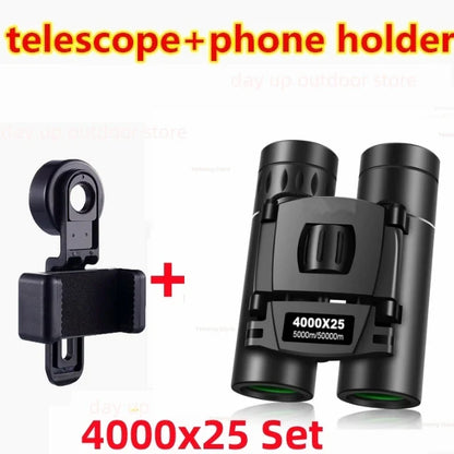 9000x25 HD Zoom Portable Powerful Binoculars Long Range BAK4 Telescope Jumelles Folding Optics for Outdoor Hunting Camping