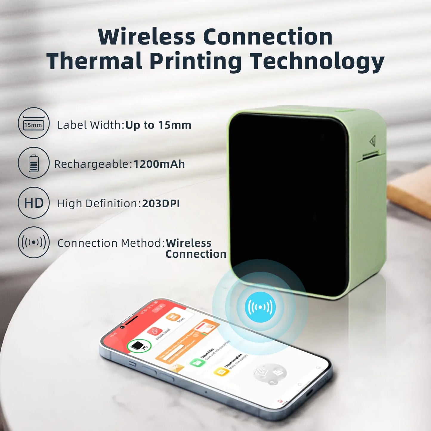 MarkLife P15 Mini Portable Thermal Printer Wireless Bluetooth-compatible Label Tag for Home Office Labeling Sticker Machine
