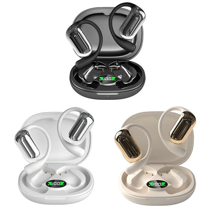 BT 5.3 AI Translation Earbuds with Ear Hook Translator Headphones Open Ear Headphones for Running Fitness Learning Accessories