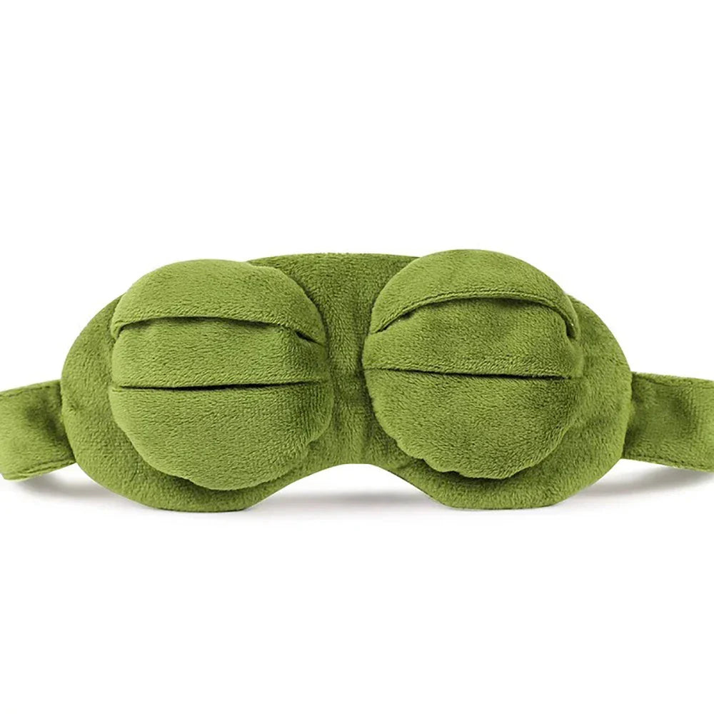 3D Sad Frog Sleep Eye Mask Travel Sleeping Eyeshade Cover Shade Eye Patch For Women Men Soft Portable Blindfold Naptime Eyepatch