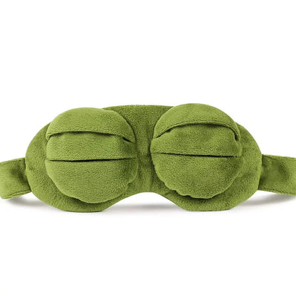 3D Sad Frog Sleep Eye Mask Travel Sleeping Eyeshade Cover Shade Eye Patch For Women Men Soft Portable Blindfold Naptime Eyepatch