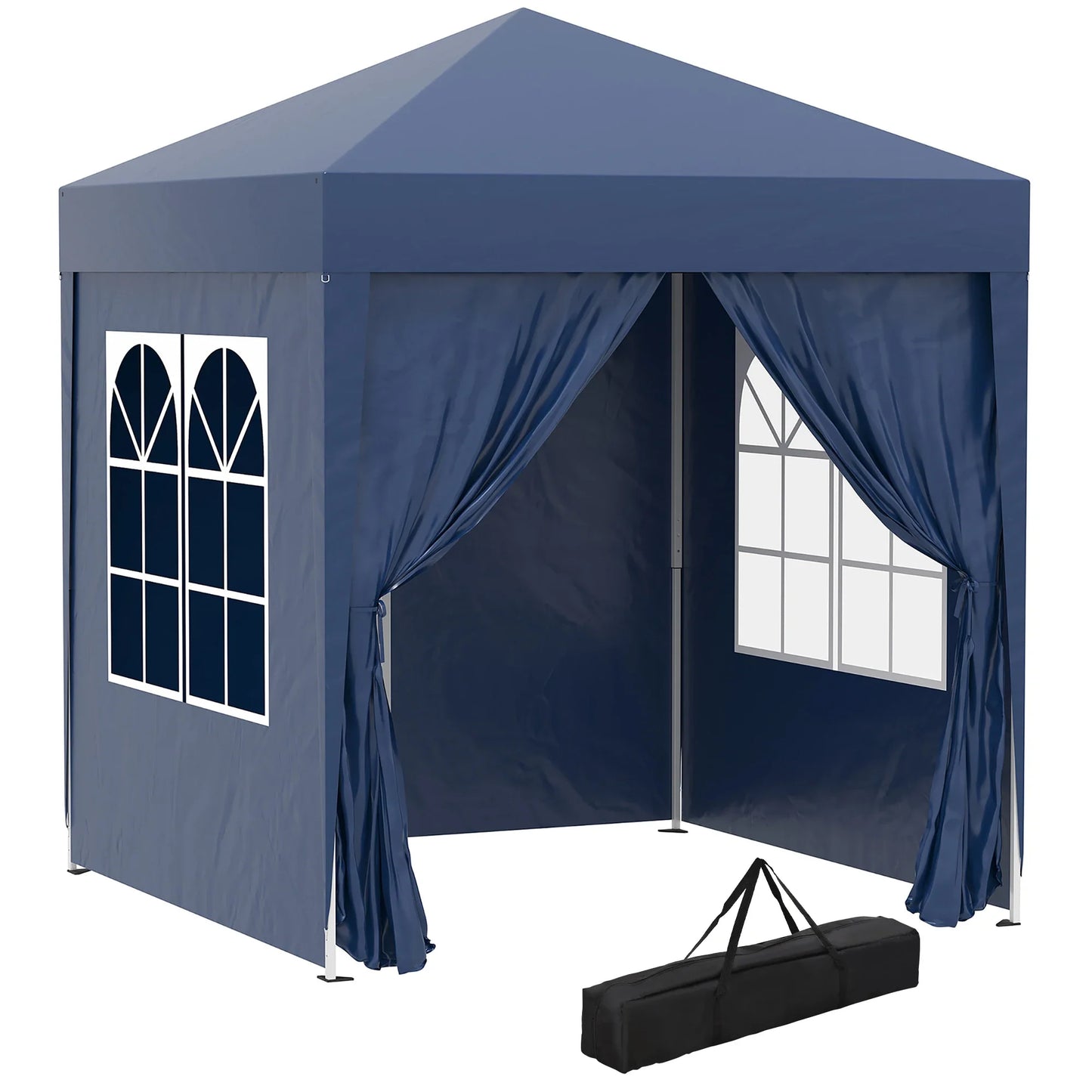 Outsunny 2 x 2 m Garden Pop Up Gazebo, Wedding Party Tent Marquee, Water Resistant Awning Canopy, Blue