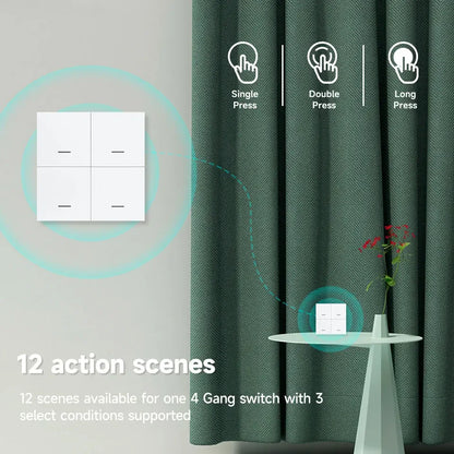4/3/2/1Gang Tuya Zigbee 3.0 Smart Scene Button Switch Smart Home Wireless Push Remote Controller Battery Powered Devices Linkage
