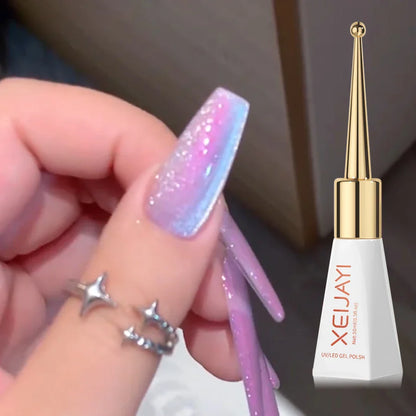 1pc 10ml Silk Nude Crystal Cat Eye Gel Polish Magnetic Nail Polish Holographic Pink Cat Eye Gel Nail Polish Gel Gel Varnish