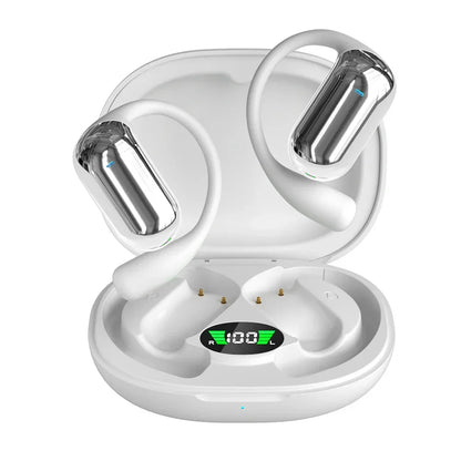 BT 5.3 AI Translation Earbuds with Ear Hook Translator Headphones Open Ear Headphones for Running Fitness Learning Accessories