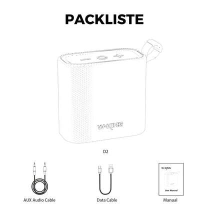 W-KING Portable Wireless Bluetooth Speaker, 6W Deep Bass Sound, IPX7 Waterproof, 10H Playtime, TWS/FM/TF/AUX, Handsfree Call