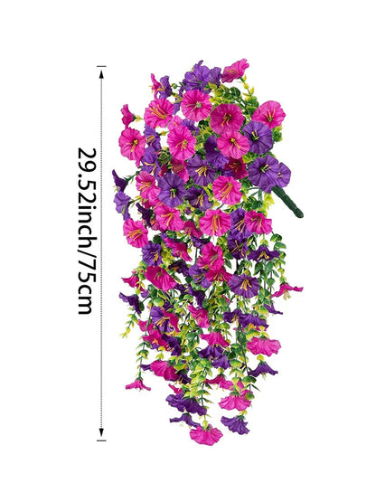 Outdoor courtyard simulation flower eucalyptus morning glory silk flower home wedding decoration wall hanging rattan flower vine