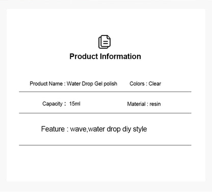 AS Water Drop Wave Gel Nail Gel Polish Clear Ripple Gel Nail Vernis Varnish Glue Phototherapy 15ml Glass Water Drop Glue