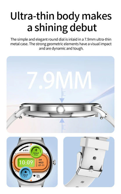 ChiBear Ultra Thin Fashion Smart Watch Women Screen Always Display Time Sports Bracelet Bluetooth Call AMOLED Smartwatch Woman