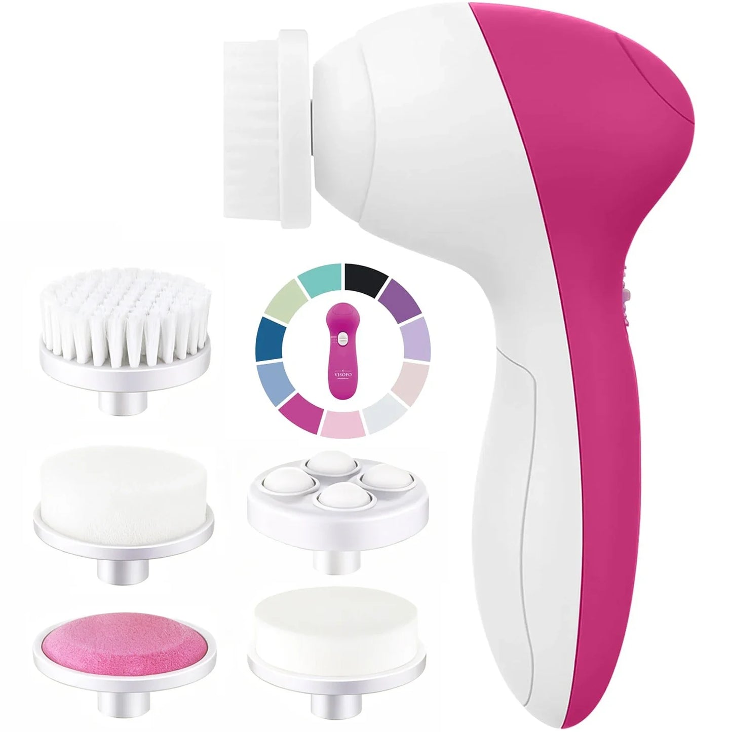Electric 5-in-1 Facial Cleansing Brush, Multi-functional Rotating Massage Pore Cleansing Beauty Device Pore Cleaner