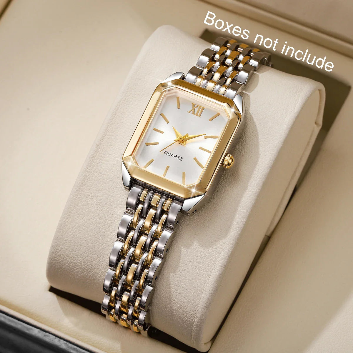 Fashion Mix Gold Women Quartz Watch Ladies Rectangle Roma Dial Wristwatch Reloj Mujer Girls Clock Gift (Without Box)
