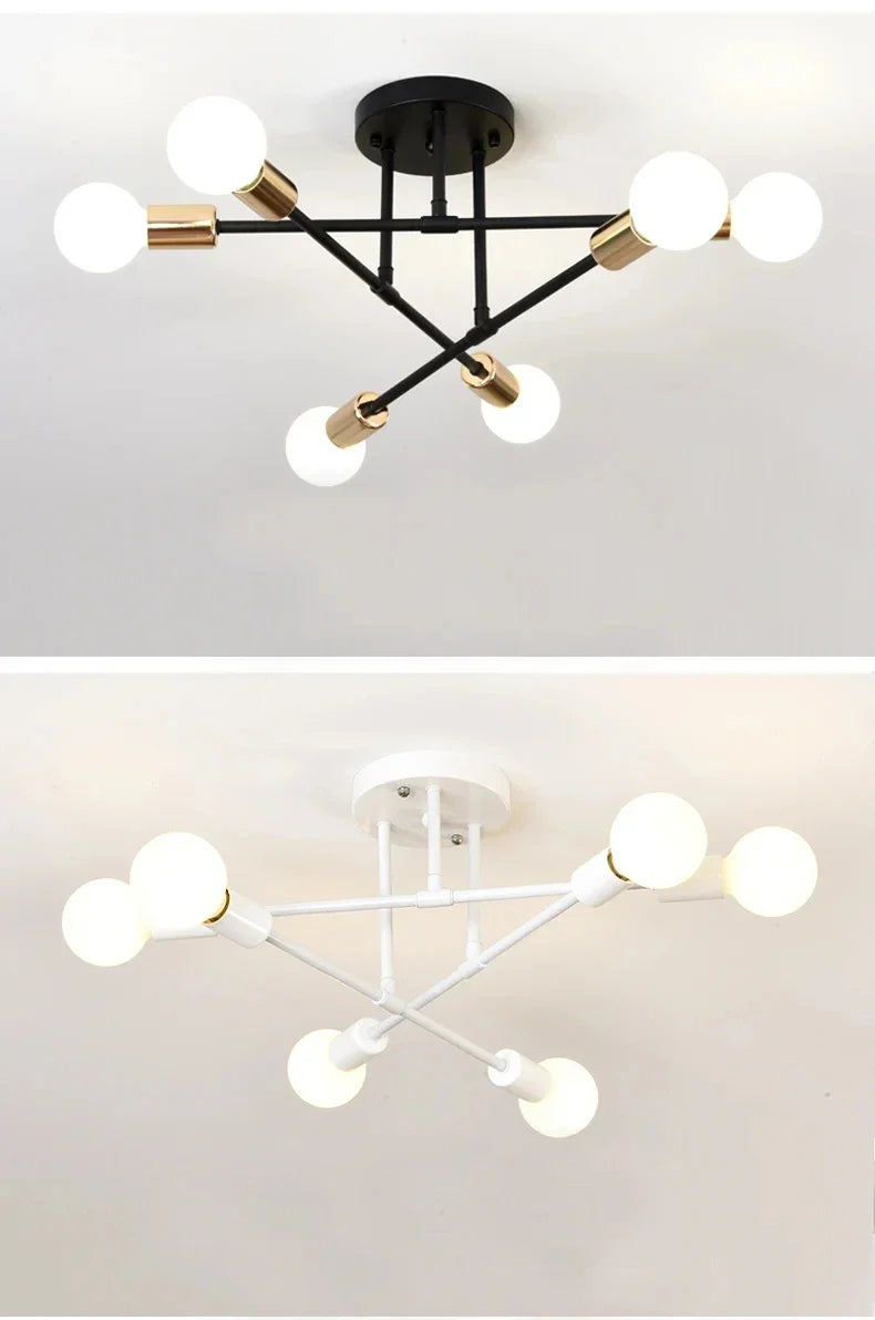 Nordic Minimalist Pendant Light Ceiling Lamp LED Chandelier Suitable for Bedrooms Living Rooms Black Gold Lighting Decoration