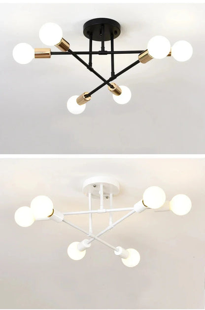Nordic Minimalist Pendant Light Ceiling Lamp LED Chandelier Suitable for Bedrooms Living Rooms Black Gold Lighting Decoration