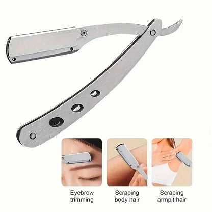 Shaving Razor Face Manual Shaves Blades Foldable Straight  Safety Razor Men Stainless Steel Care Body Face Hair Removal Knife
