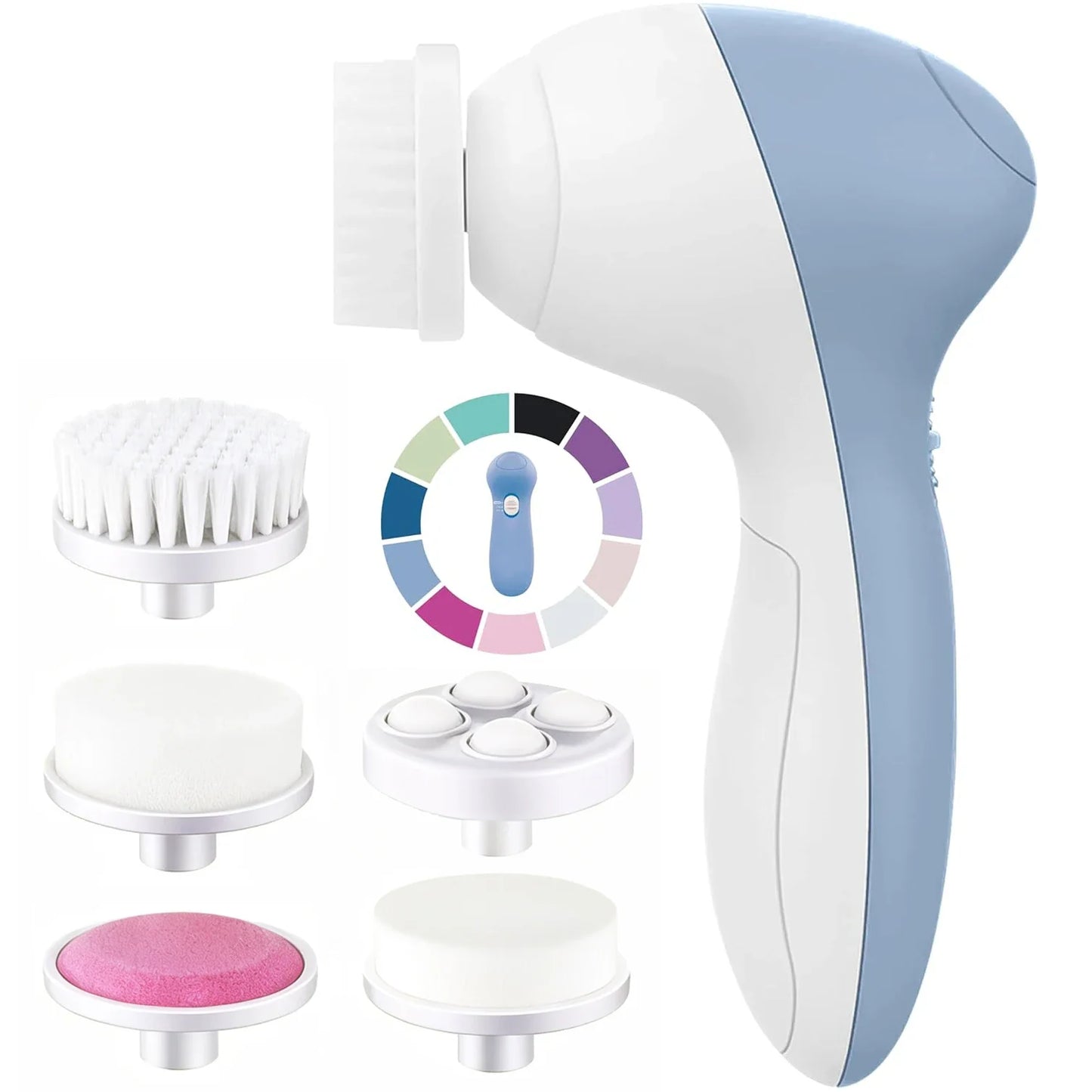 Electric 5-in-1 Facial Cleansing Brush, Multi-functional Rotating Massage Pore Cleansing Beauty Device Pore Cleaner