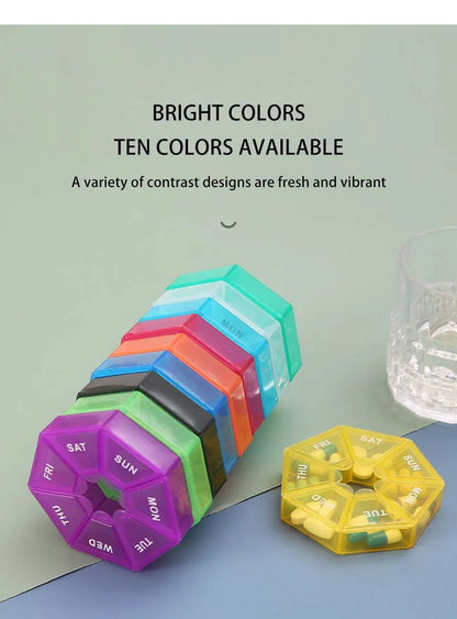 1Pcs Pill Case Plastic 7 Days Tablet Candy Box Portable Storage Tablet Holder Travel Organizer Pill Dispenser Container