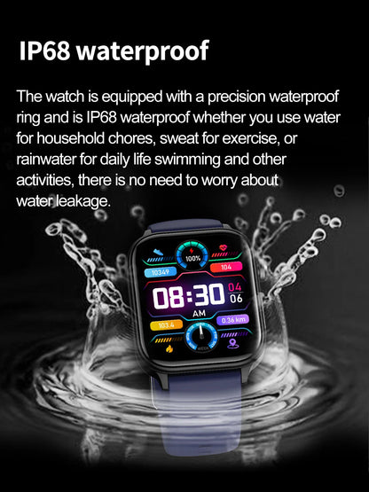 2025 New AI Diagnosis Blood Lipids Uric Acid Body composition Test Smart Watch For Men ECG+PPG Bluetooth Call Health Smartwatch