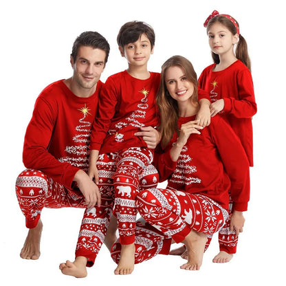 Christmas Look Pajamas Set Mom Dad Kids Dog Matching Pyjamas Cute Elf Print Sleepwear Soft Loose 2 Pieces Suit Xmas Wear Pijamas