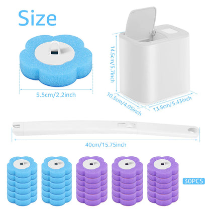 Disposable Toilet Brush Cleaner With Long Handle Bathroom Cleaning Brush With Replaceable Brush Head Toilet Bathroom Accessories