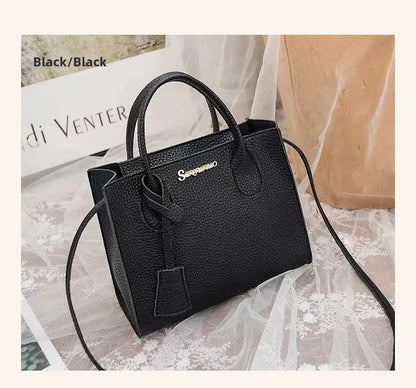 Single-shoulder Crossbody Handheld Triple-use Satchel Portable Leisure Bag Solid Color Lychee Grain Ladies Handbags ﻿
