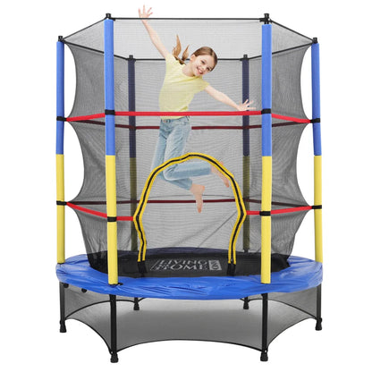 Voltsify 4.5FT Kids Mini Trampoline with Safety Enclosure for Indoor and Outdoor Use