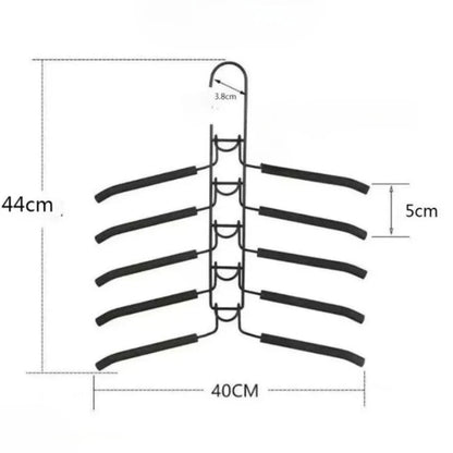 1pc Heavy-Duty Space-Saving Clothes Hanger - Multi-Layer Metal Garment Organizer with Non-Slip Foam Pads, Sturdy Closet Hanger