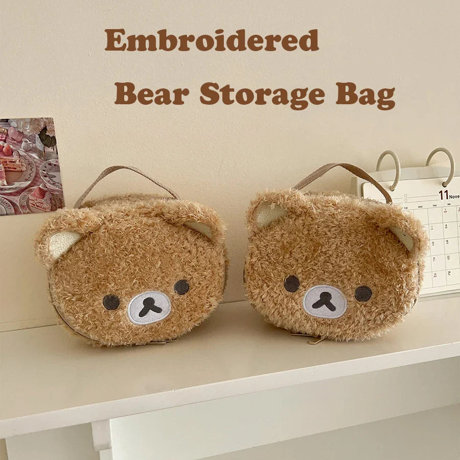 Plushes Makeup Case Anime Relaxed Bear Cosmetic Bag Women Jewelry Storage Pouch Girl Organizer Handbags Gift Hot Sales