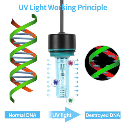 3W/5W Timing UV Light Aquarium Algae Removal UV Lamp Fish Tank Water Filtration 220V Water Pump Accessories