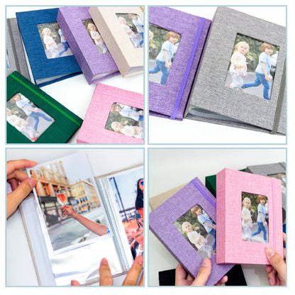 Album Insert Album Standard 6-inch, acid-free album with 52 vintage album with front window, wedding and family photo storage.