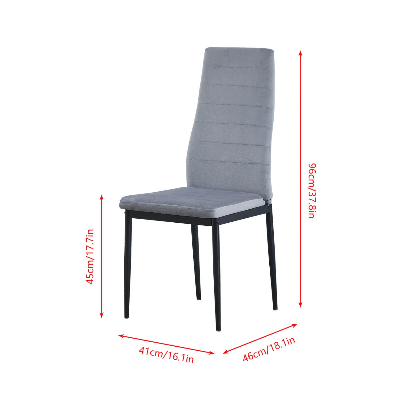 BonChoice Set of 2/4/6 Dining Chairs PU Leather/Velvet High Back With Metal Legs For Dining Room Kitchen Restaurant Office