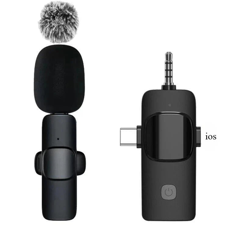 Wireless Lavalier Microphone 2.4G Mini Portable Audio Video Recording Mic for iPhone Android Live Broadcast Gaming
