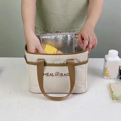 Large Capacity Tote Bento Insulated Lunch Bag Picnic Food Box Storage Ice Cooler Thermal Bag Portable Handheld Insulation Bags