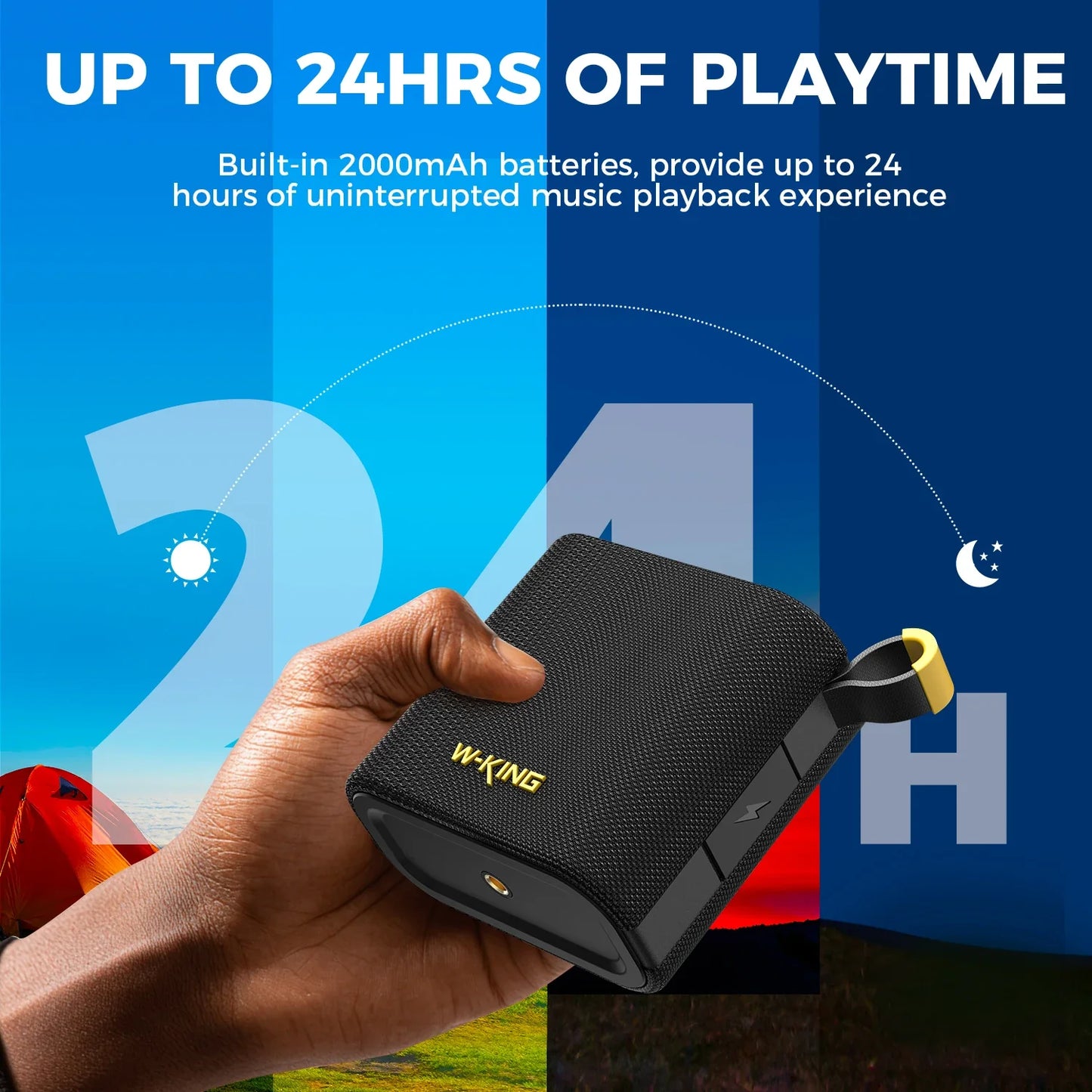 W-KING Portable Wireless Bluetooth Speaker, 6W Deep Bass Sound, IPX7 Waterproof, 10H Playtime, TWS/FM/TF/AUX, Handsfree Call