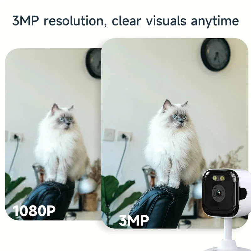 3MP Resolution Window Mini Camera Full-Color Night Vision ThroughWindow Camera Replaces Outdoor Cameras 2.4/5GHz WiFi Camera