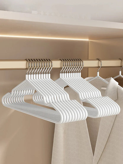 10pcs- Metal Traceless No-slip Clothes Hangers, Durable Strong Clothes Racks, Household Space Saver For Organization Of Bedroom,