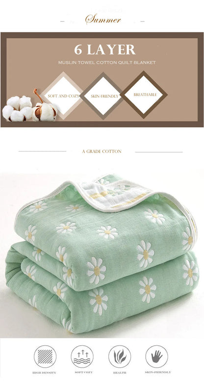 Chiffon towel, 6-layer cotton duvet, adult and children, double bed, air conditioner, fine duvet, extra large bedding