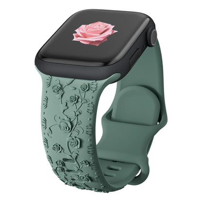 For Apple Watch Band 42mm 41mm 40 45mm 49mm 44mm Floral Engraved bracelet correa for iwatch series11 10 9 7 SE 6 8 Ultra 2 Strap