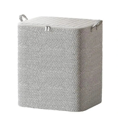 Non-woven Quilt Storage Bag with Lids Zipper Foldable Clothes Quilt Bins Container Large Capacity Dust-proof Bag Organize