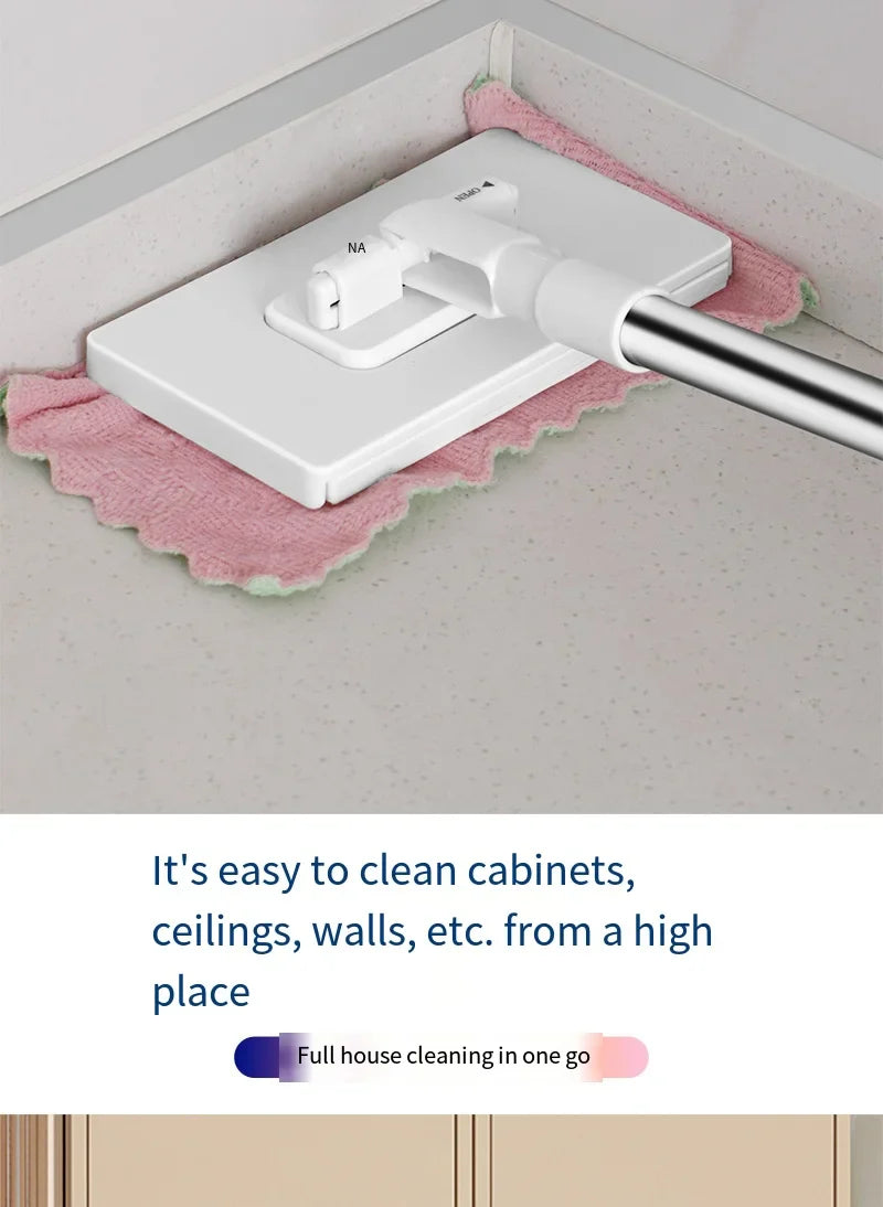 Reusable Dust Mop for Floor Cleaning Automatic Clamping Mop Clamp 100cm Wiper Floor Household Cleaning Cloths for Dust Removal