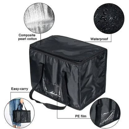 Reusable Insulated CoolerBag PremiumAluminum Foil Thermal Storage Bag Lightweight Portable ZipperLunch Bag for Camping Party Use